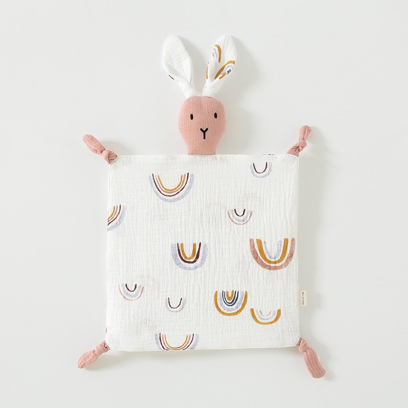 Baby Cotton Gauze Comforter Cloth Baby Sleeps Doll Rabbit Comforter Handkerchief Crepe Cloth Comfort Toy