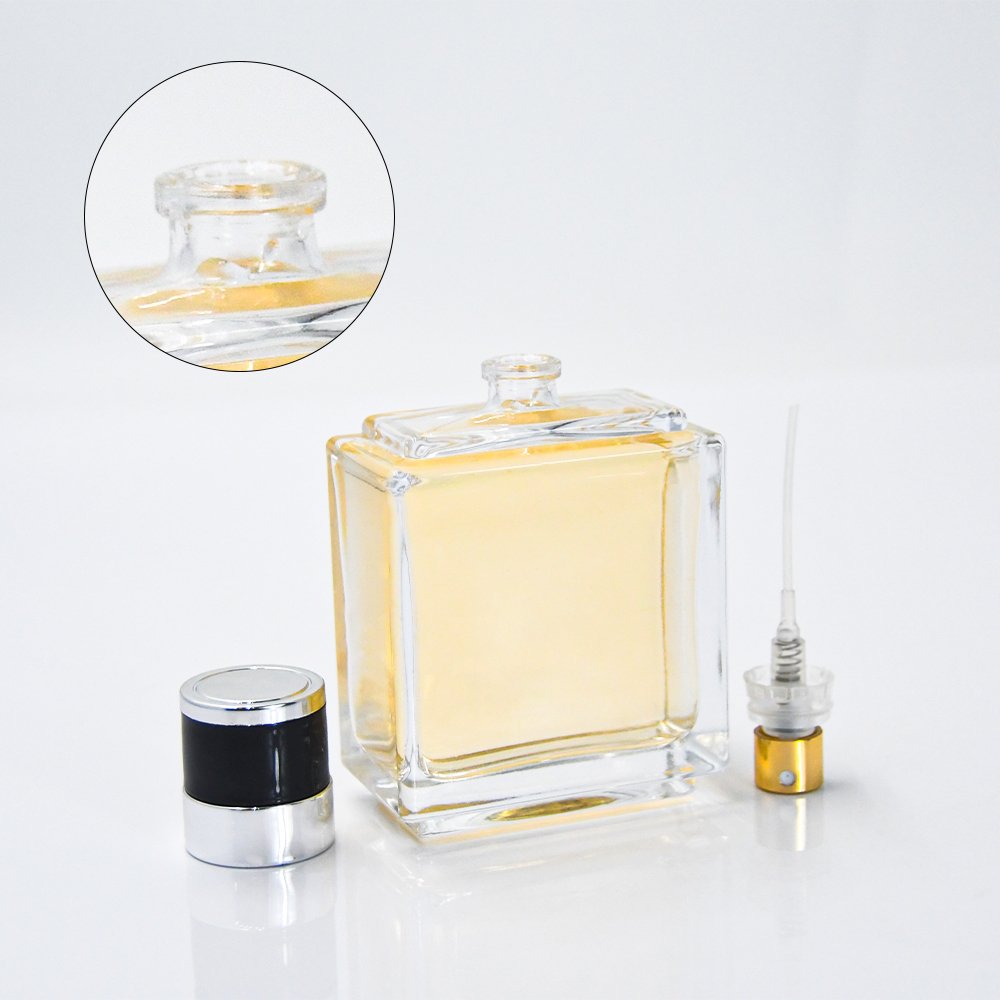 Perfume Bottle New design 100ml Fashion Luxury Empty Crimp Fragrance Glass Spray Perfume Bottle with Cap