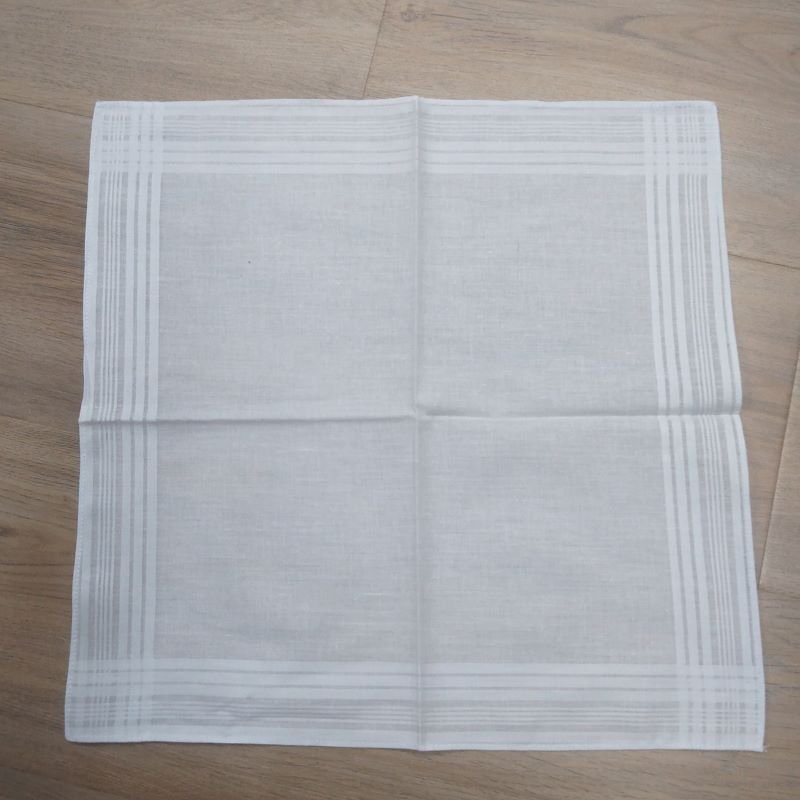 FUBU Mix style men's 3 pack pure cotton white embroidered handkerchiefs 16 inches small bandana wedding souvenirs for guests