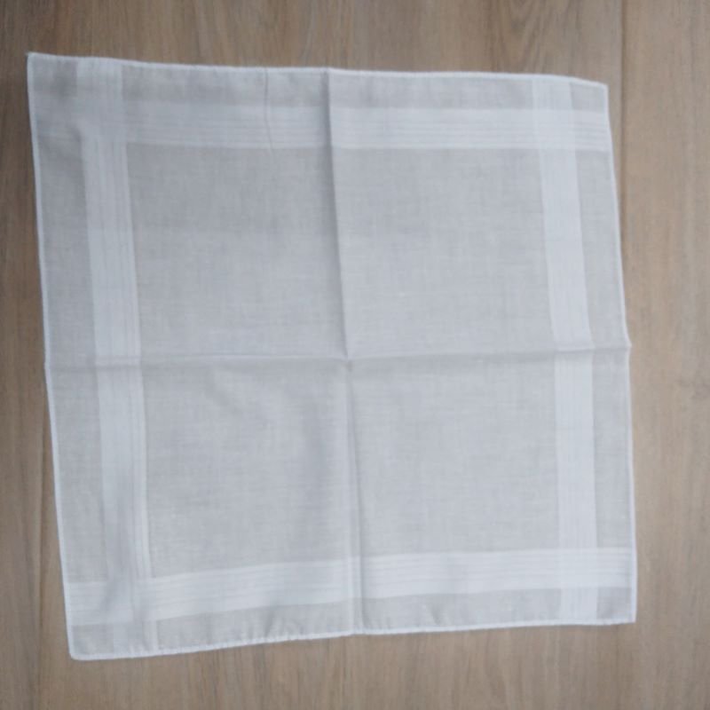 FUBU Mix style men's 3 pack pure cotton white embroidered handkerchiefs 16 inches small bandana wedding souvenirs for guests