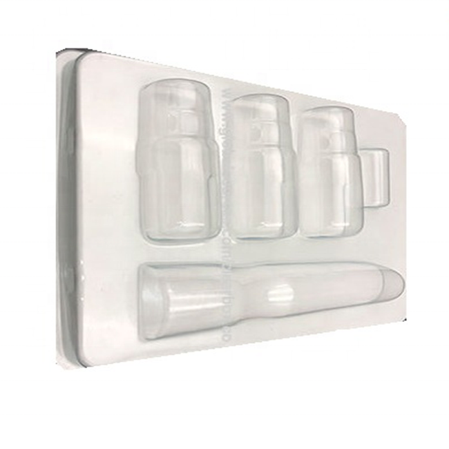 Factory direct sales clear recyclable PET plastic vial tray blister tray