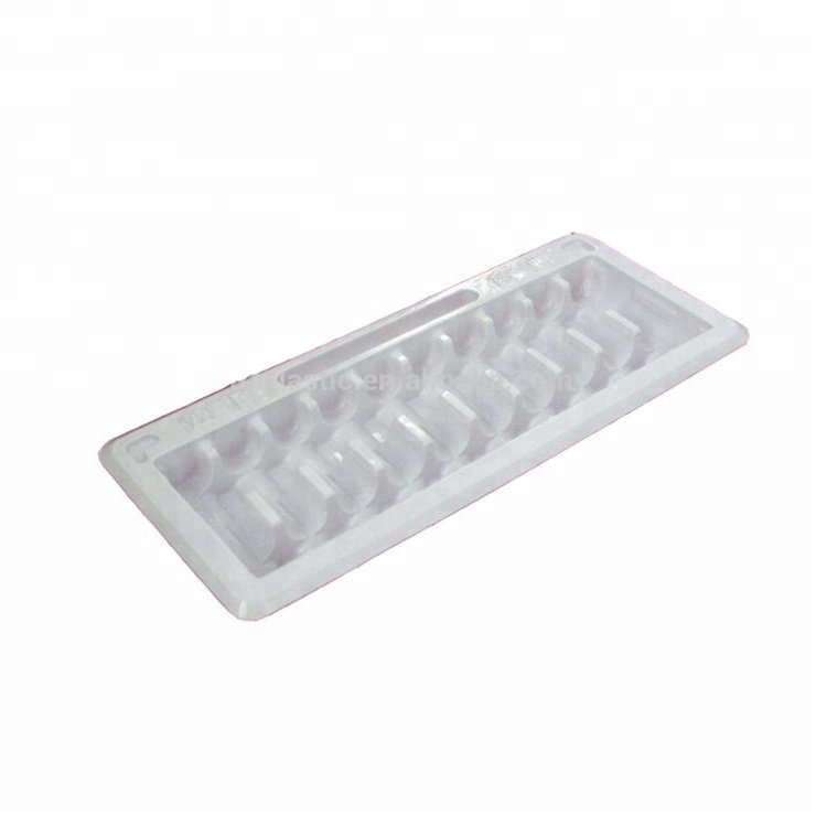 Factory direct sales clear recyclable PET plastic vial tray blister tray