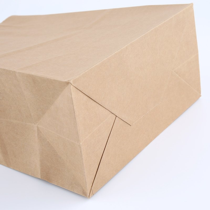 BTO Recycled Custom Logo Printed Restaurant Food Takeaway Grocery Shopping Kraft Paper Bag With Handles