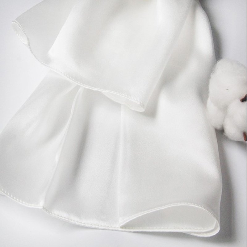 Wholesale custom 12mm 100% Silk Handkerchief Scarf White Silk Bandana Blank Satin Scarves for DIY