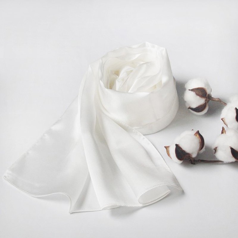 Wholesale custom 12mm 100% Silk Handkerchief Scarf White Silk Bandana Blank Satin Scarves for DIY