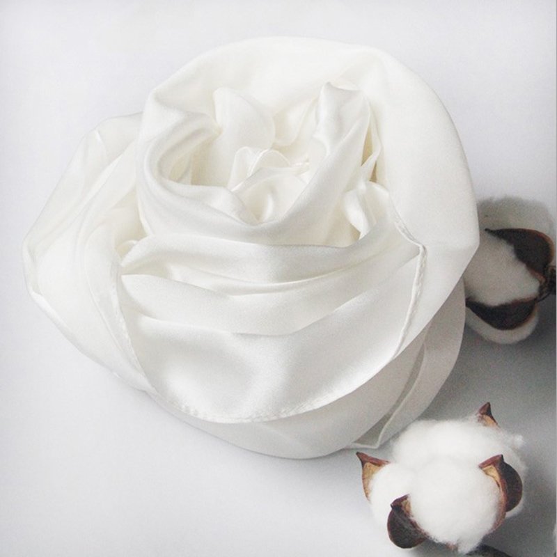 Wholesale custom 12mm 100% Silk Handkerchief Scarf White Silk Bandana Blank Satin Scarves for DIY