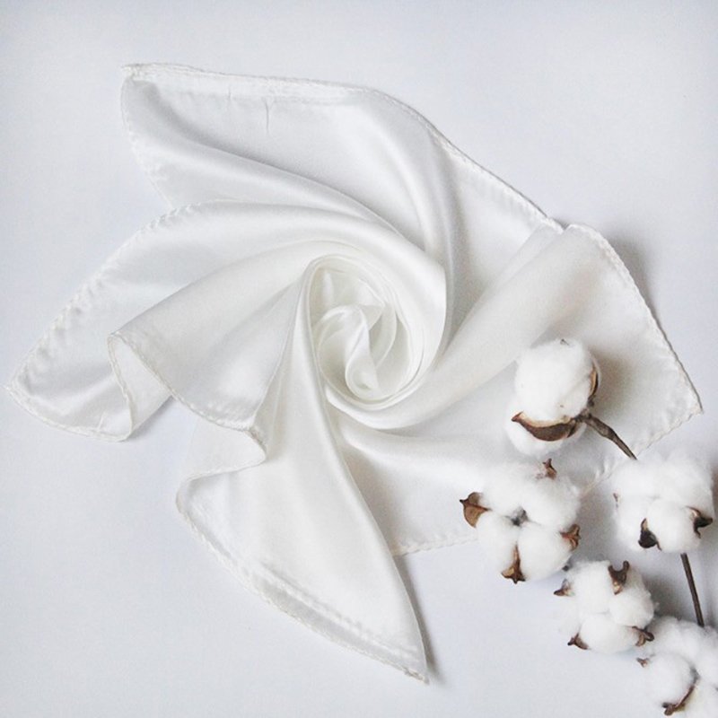 Wholesale custom 12mm 100% Silk Handkerchief Scarf White Silk Bandana Blank Satin Scarves for DIY