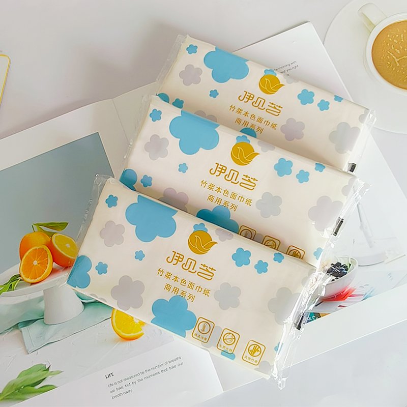 Custom Logo Unbleached Eco Friendly Tissue Paper Bamboo Pulp Soft Pack Pocket Facial Tissue 3ply For Baby