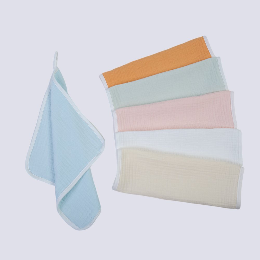 hot saling baby handkerchief dyed 4 layers cotton gauze wholesale small hand towels for newborn