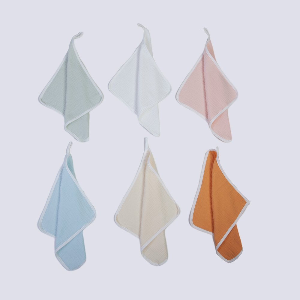 hot saling baby handkerchief dyed 4 layers cotton gauze wholesale small hand towels for newborn