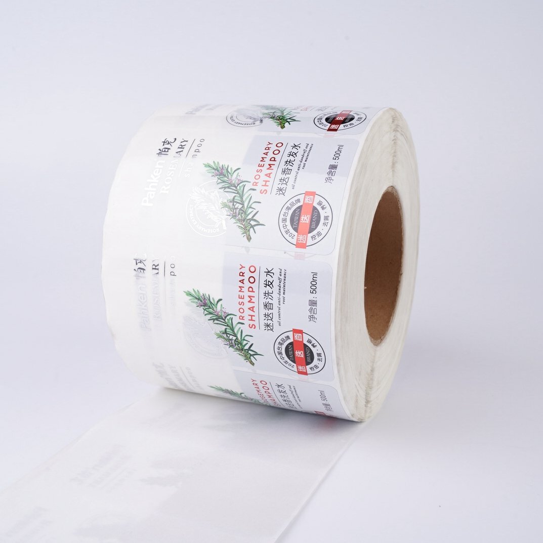 Customize Luxury Silver Foil Logo Printed Plastic Bottle Shampoo Packaging Stickers Clear Transparent sticker label