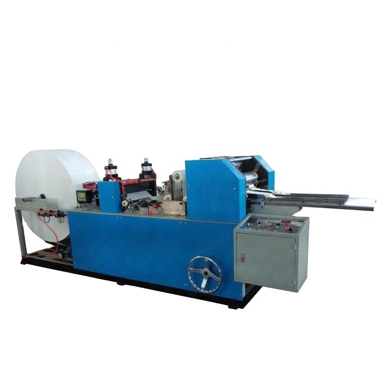 Automatic wallet pocket tissue embossing folding paper handkerchief making machine