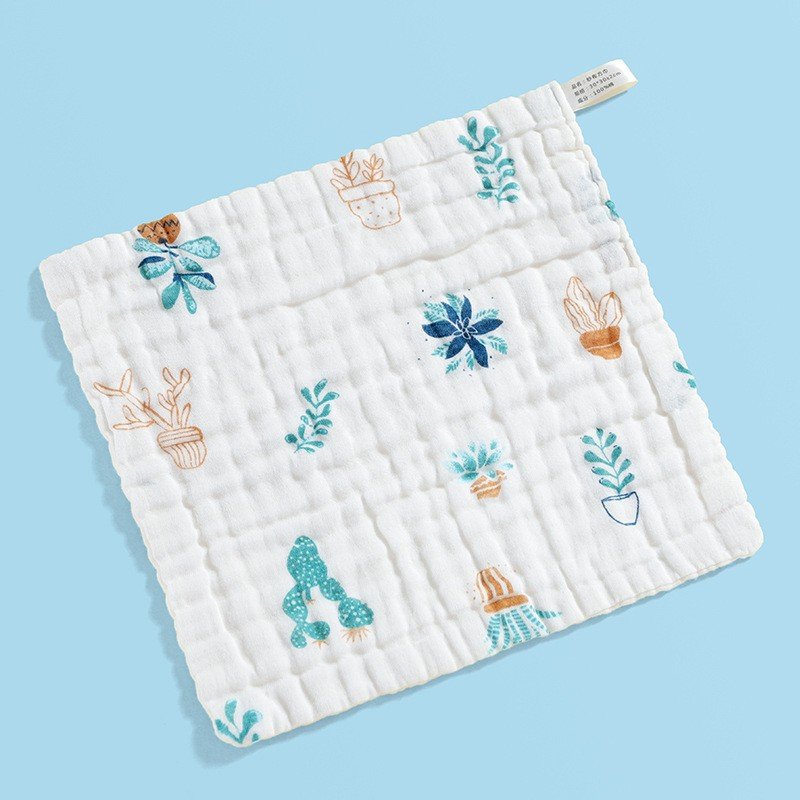 Custom Organic Newborn Baby burp cloths Small Cotton Face Towels Wholesale 6 layers Muslin Baby Washcloth