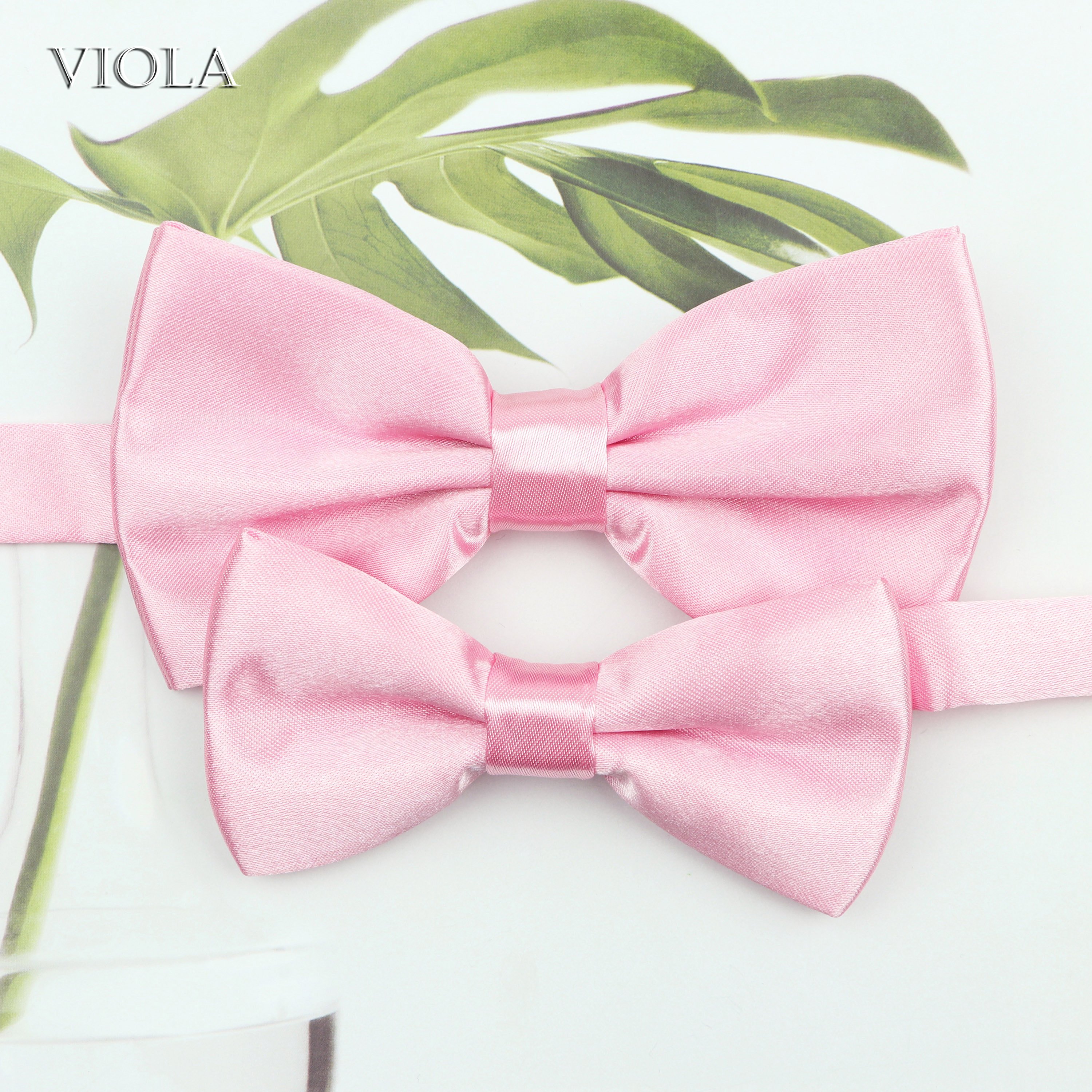 Classic Colorful Solid Parent-Child Bowtie Sets Polyester Kids Pets Family Butterfly Satin Party Dinner Wedding Cute Accessory