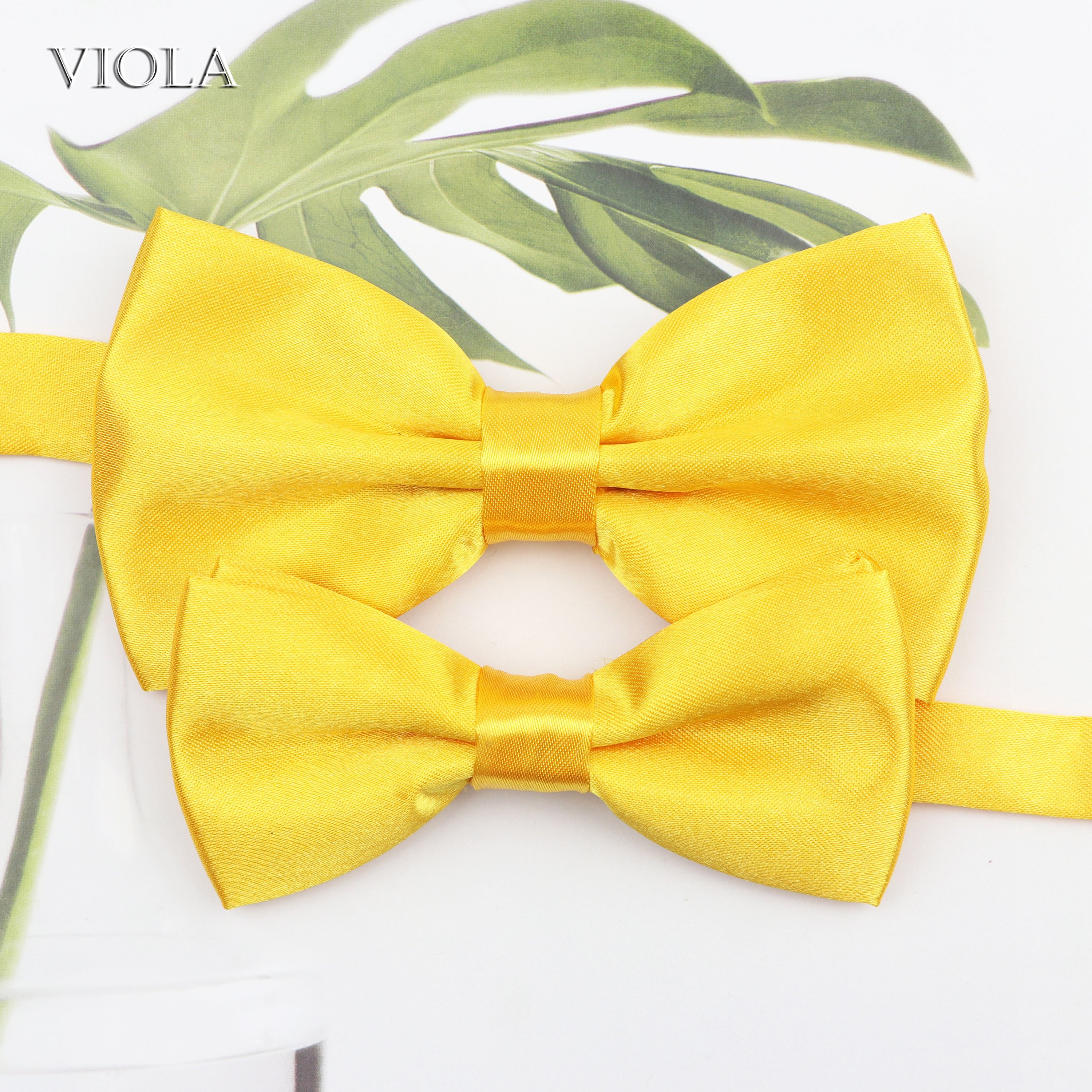 Classic Colorful Solid Parent-Child Bowtie Sets Polyester Kids Pets Family Butterfly Satin Party Dinner Wedding Cute Accessory