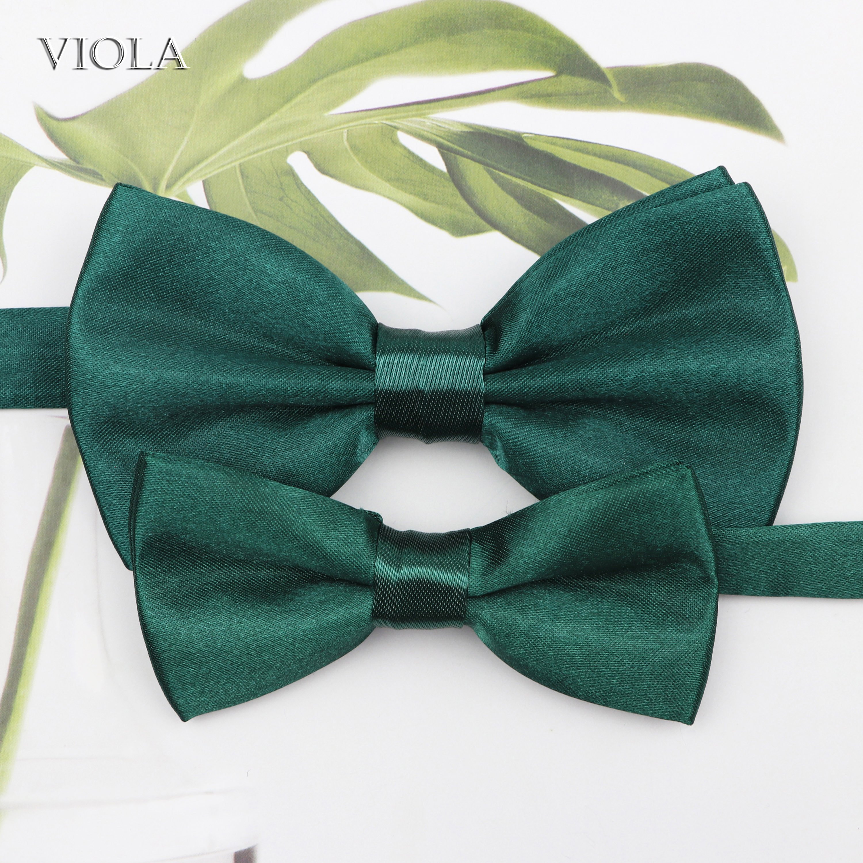 Classic Colorful Solid Parent-Child Bowtie Sets Polyester Kids Pets Family Butterfly Satin Party Dinner Wedding Cute Accessory