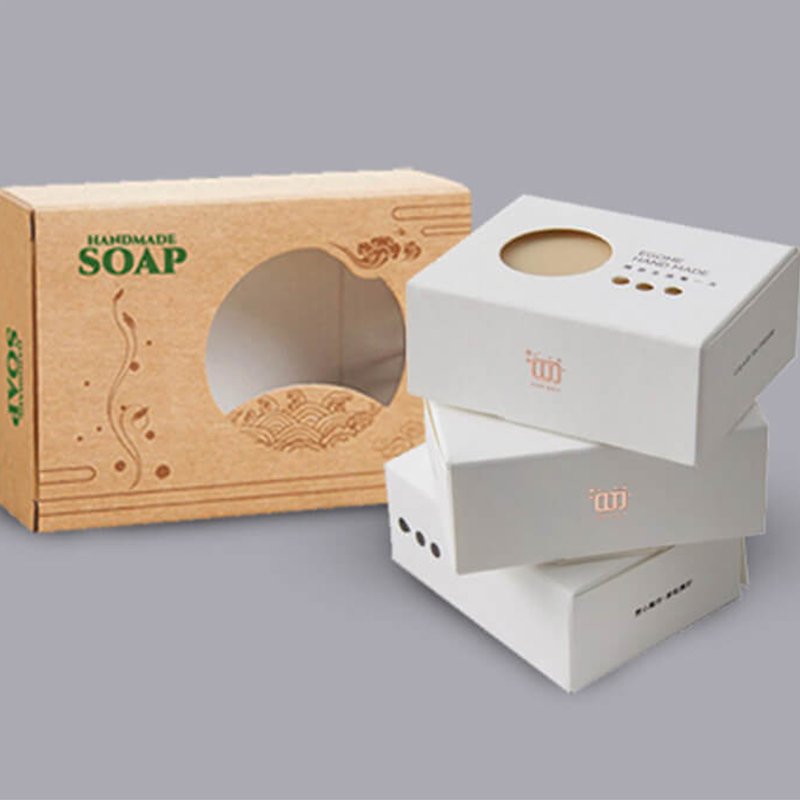 Recyclable Soap Boxes, Gift Soap Boxes with Window Shape for Wrapping Soap Crafting Party Favor