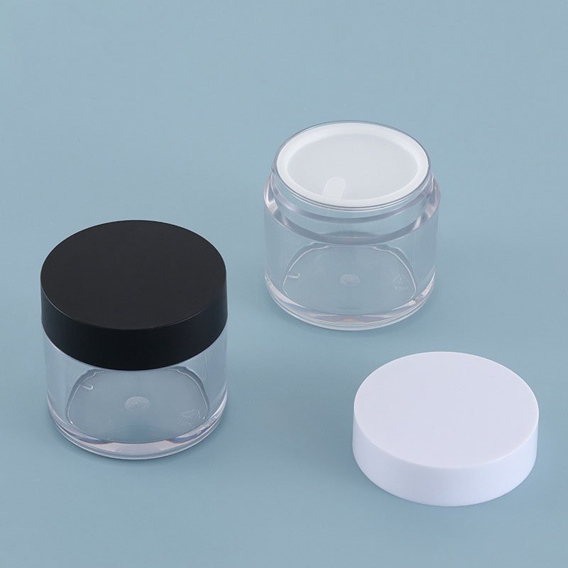 Cosmetic Packaging 100g Transparent Amber Pet Plastic Cosmetic Cream Jar With Plastic Lid