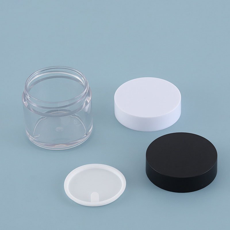 Cosmetic Packaging 100g Transparent Amber Pet Plastic Cosmetic Cream Jar With Plastic Lid