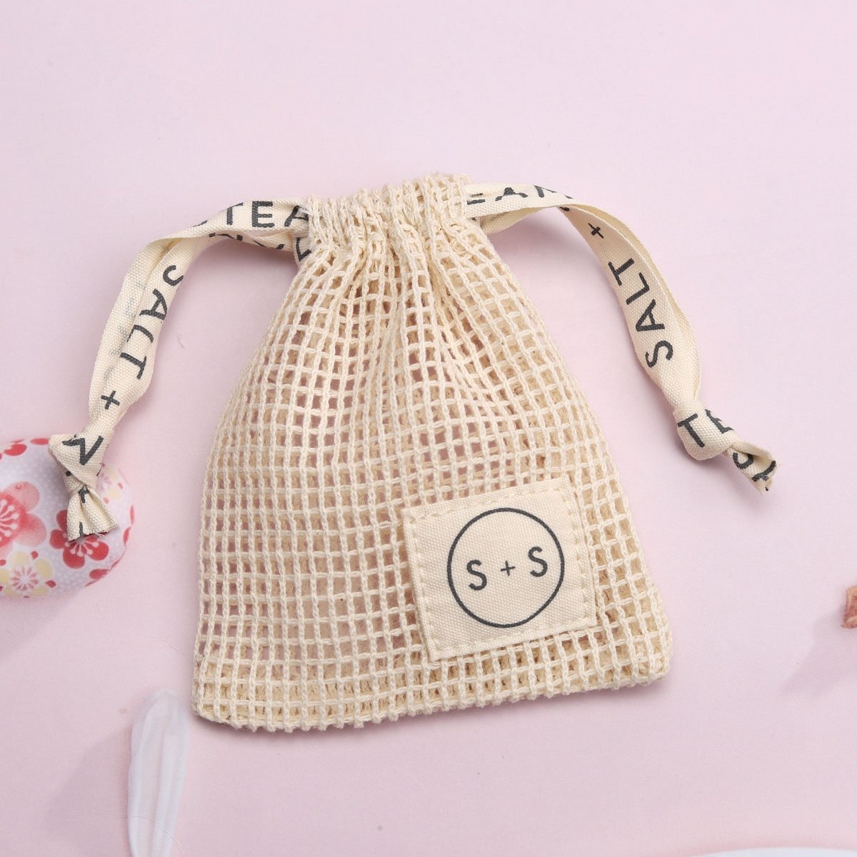 High Quality Cotton Mesh Drawstring Bag For Soap Custom Logo Label Mesh Gift Bags For Soap Packing