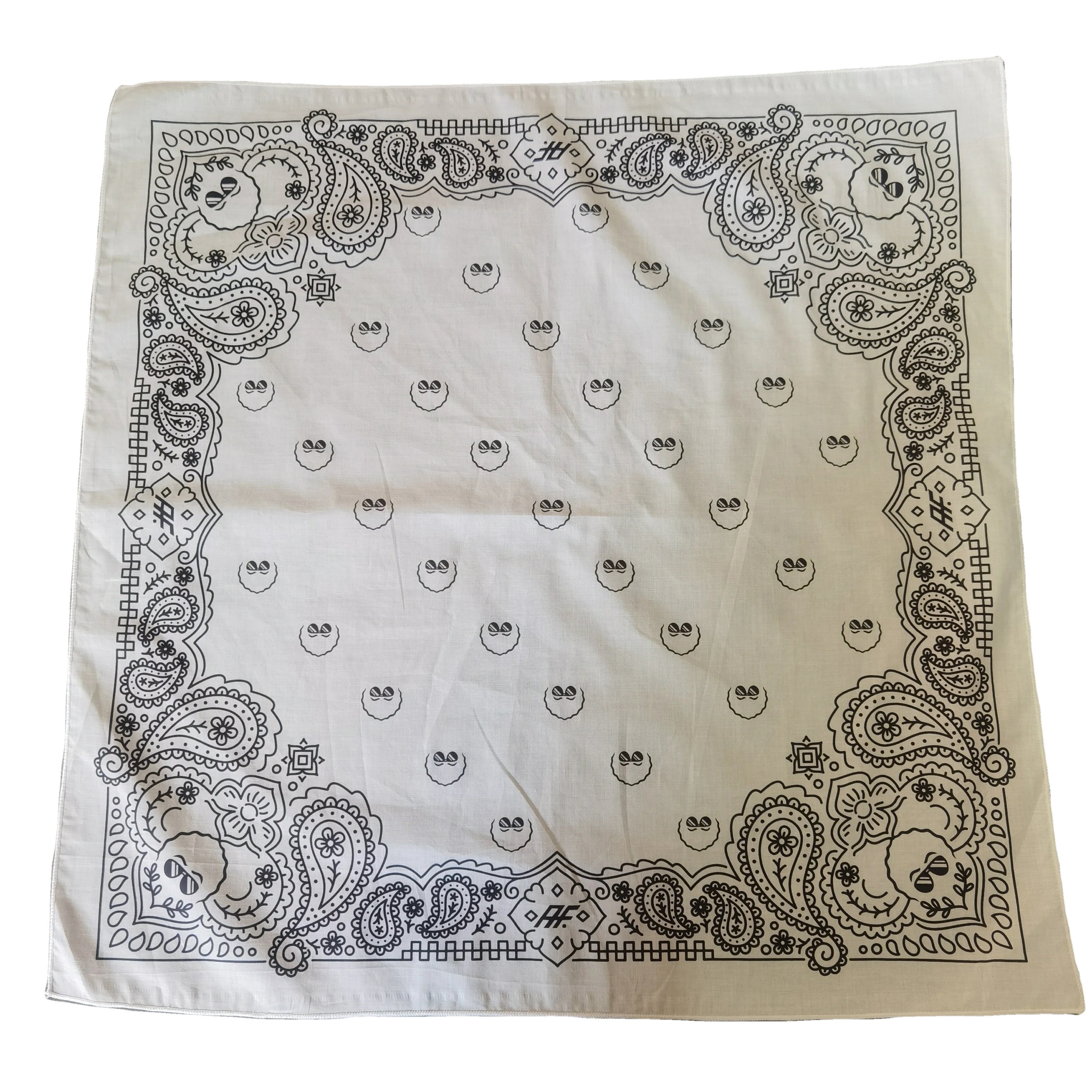 Hiphop Bandana Paisley Pattern Cotton Handkerchief Custom Printed Cotton bandana headwrap