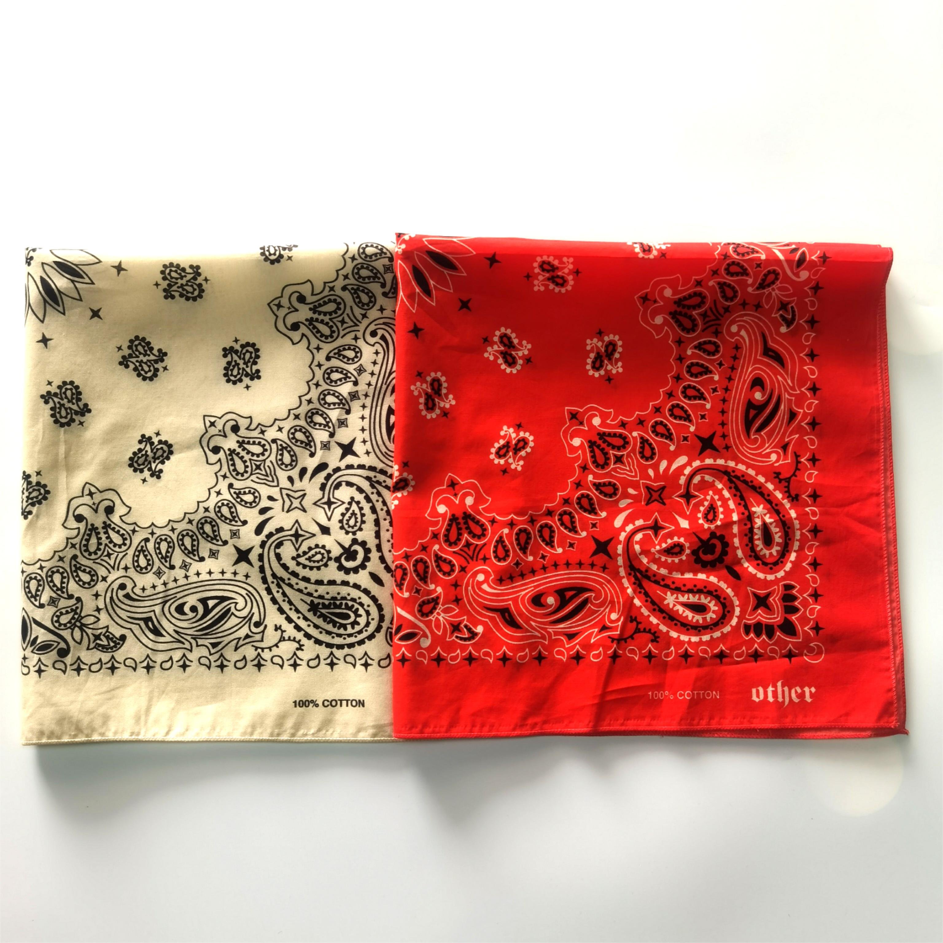 Hiphop Bandana Paisley Pattern Cotton Handkerchief Custom Printed Cotton bandana headwrap