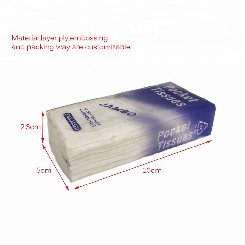 Custom 3 Ply Soft Bamboo Pocket Facial Tissue Handkerchief Tissues for Outdoor Travel Use
