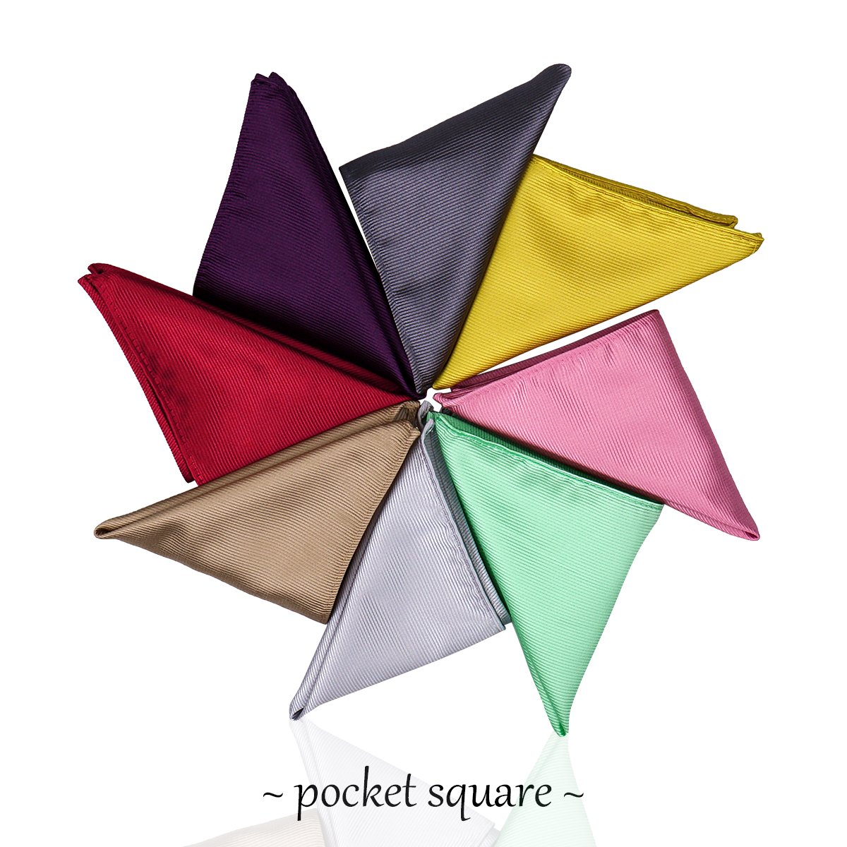 Wholesale Plain Silk Men's Handkerchiefs Polyester Solid Orange Luxury Pocket Square For Men Silk