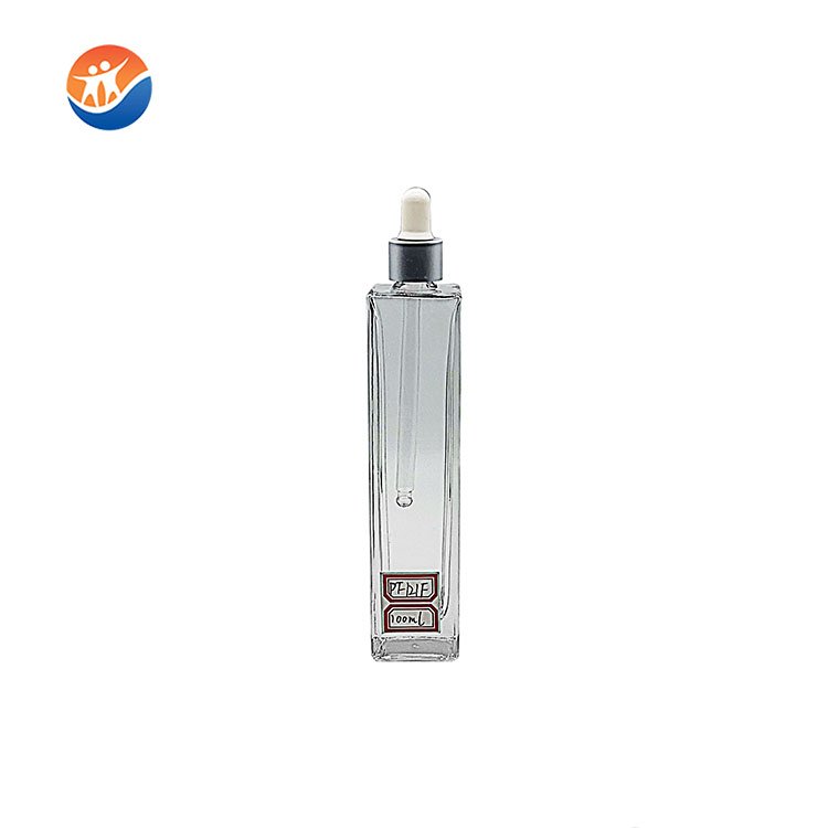 Square Shape Thick Base Clear 10ml 20ml 30ml Essential Oil Dropper Bottle perfume glass bottle With Silver/gold Dropper