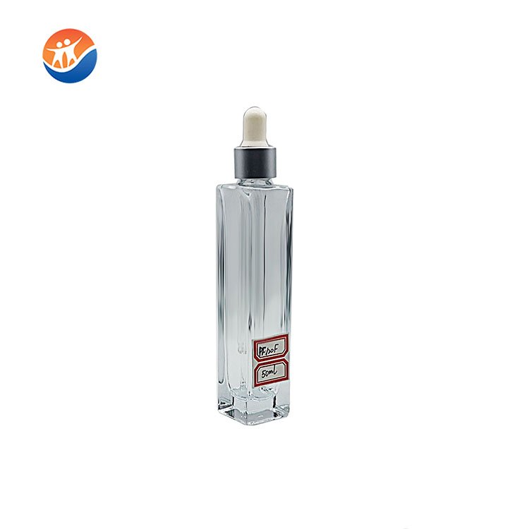 Square Shape Thick Base Clear 10ml 20ml 30ml Essential Oil Dropper Bottle perfume glass bottle With Silver/gold Dropper