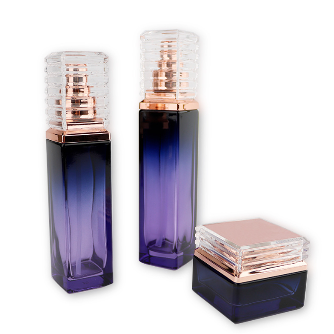 100ml purple gradual change lotion bottle Glass vacuum press sub bottle 20g face cream sub lotion bottle