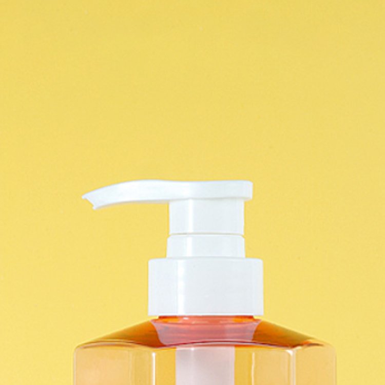 wholesale Eco-friendly luxury hexagonal Shampoo Red Clear Conditioner bottle 300ml empty PET plastic bottles with Pump