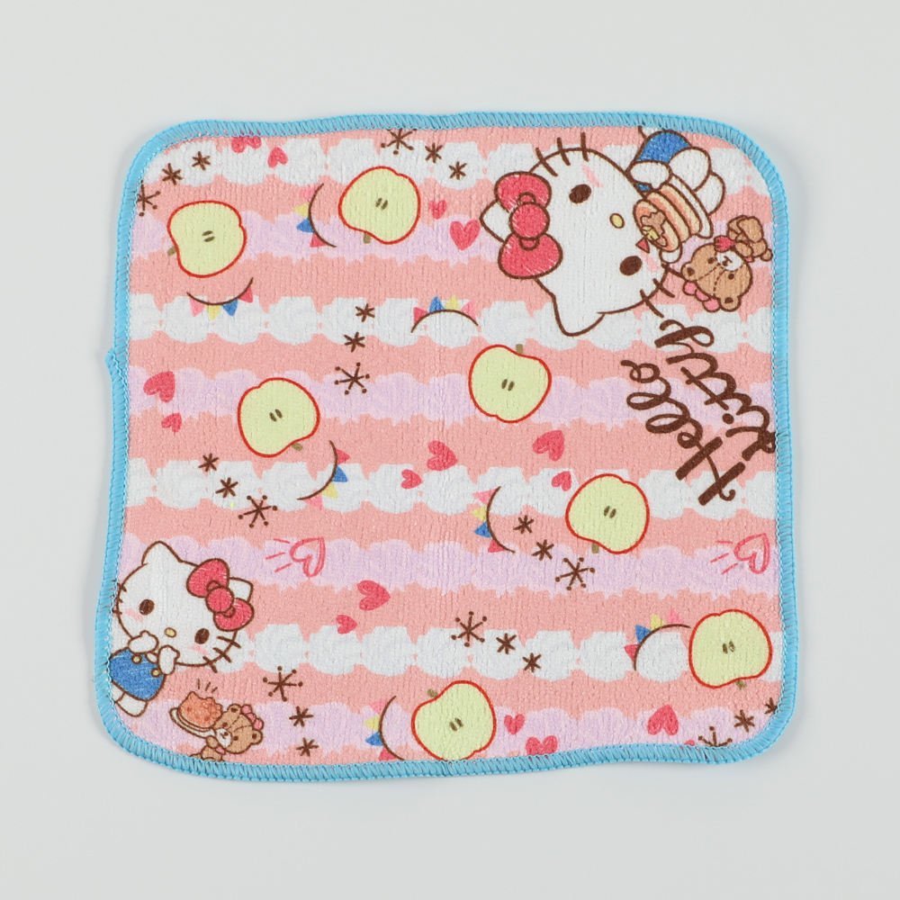 Cartoon design printed wash cloth handkerchief baby kids small square hand soft cotton face towel