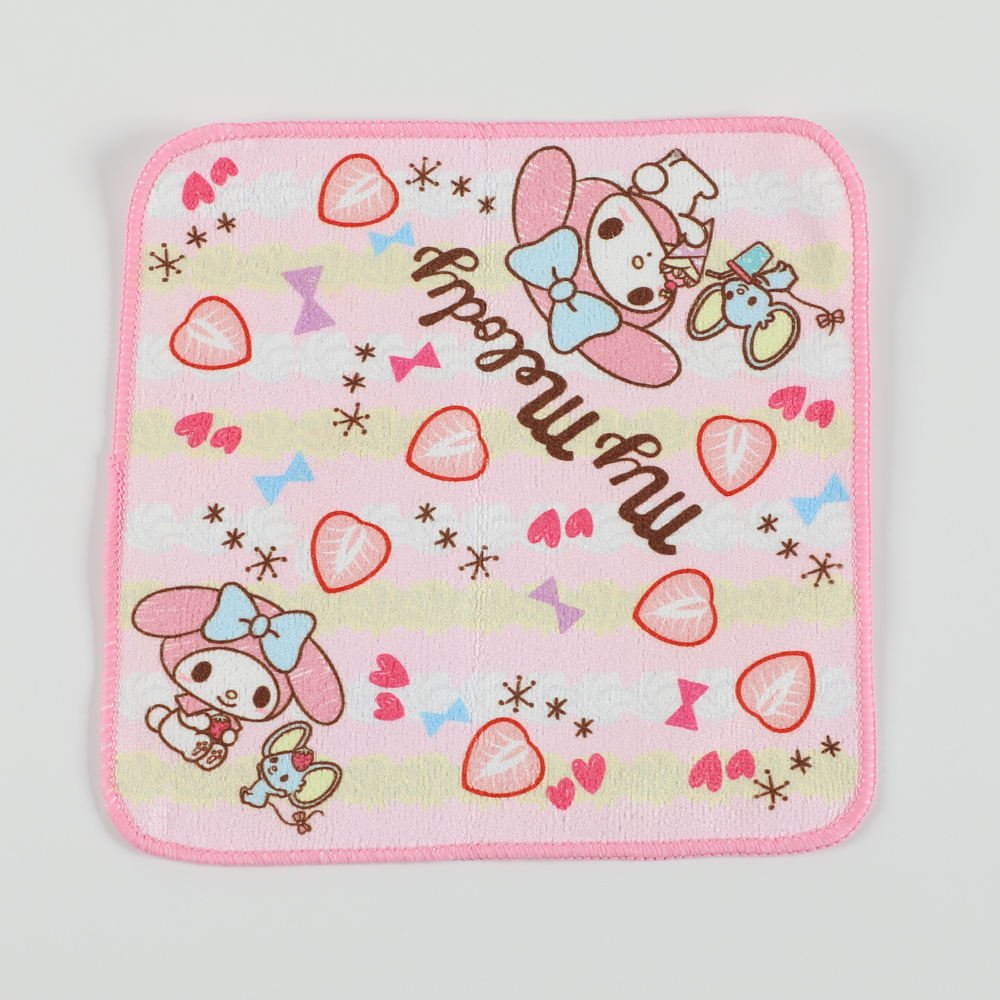 Cartoon design printed wash cloth handkerchief baby kids small square hand soft cotton face towel