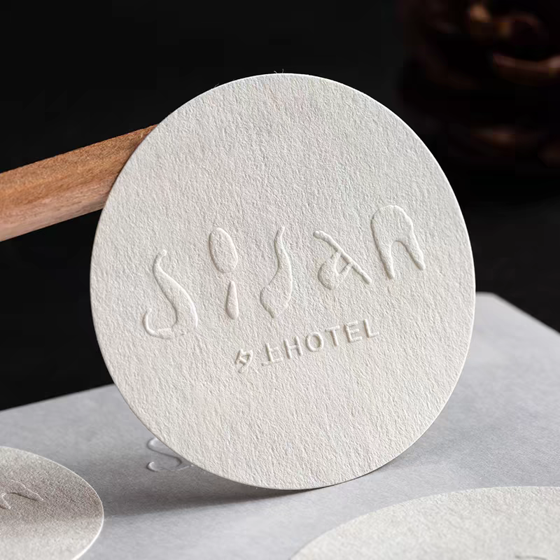 Custom Special Textured Paper Embossed Labels Sticker Printing Logo Business Stickers