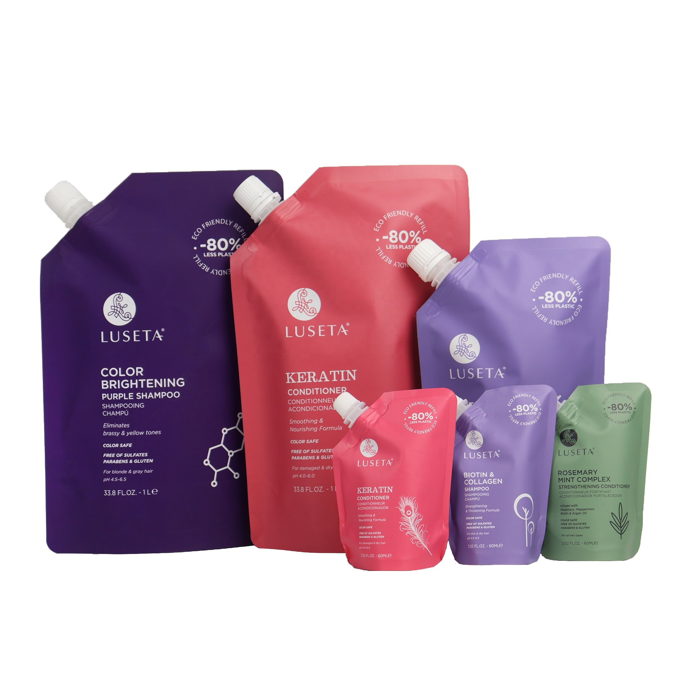 Customized Aluminum Foil Packaging Refill Liquid Biodegradable Plastic Spout Liquid Soap Pouches Bags For Personal Care