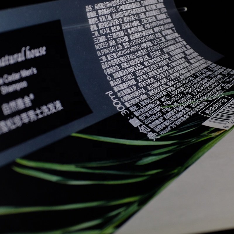 Custom waterproof vinyl Adhesive Printing Clear Transparent Label Logo Vinyl Sticker Shower Gel Bottle Label
