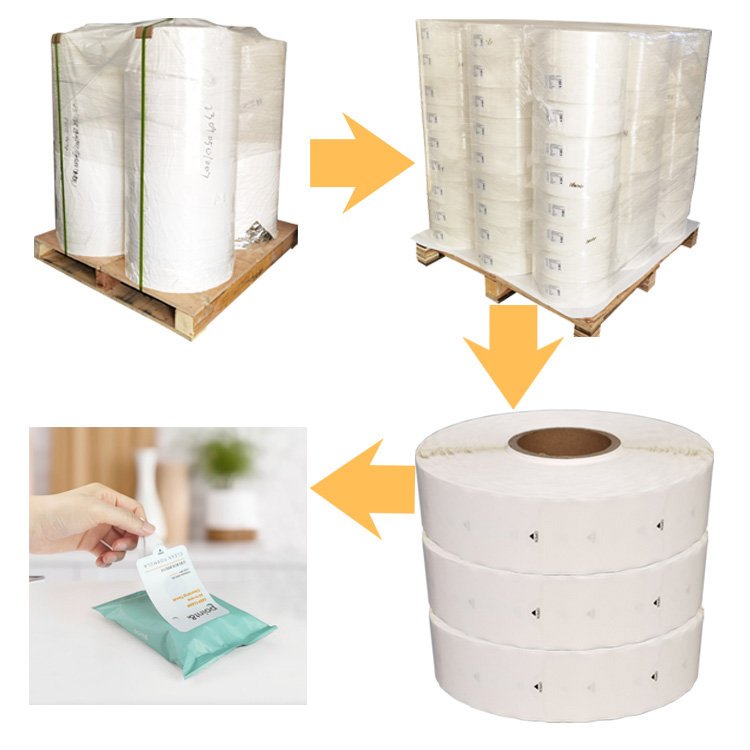 Self-adhesive Coated Label Media 54u white Synthetic Paper White PP Removable Open Close Sticker Material master roll