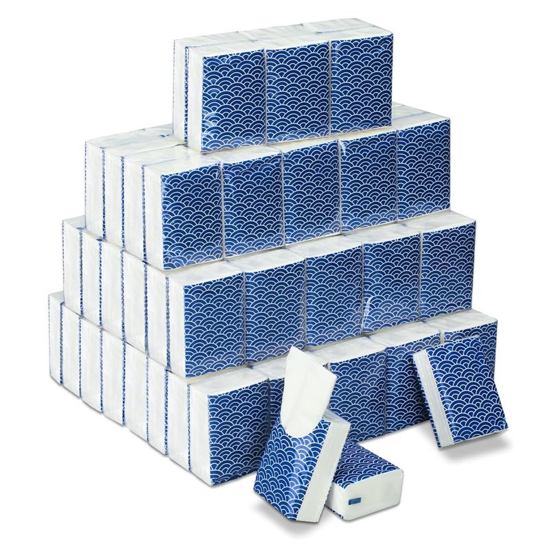 Custom Disposable 3 Ply Printed Virgin Wood Pulp Facial Paper Tissue Pocket Size Pack Tissue Paper Handkerchief Paper Bags