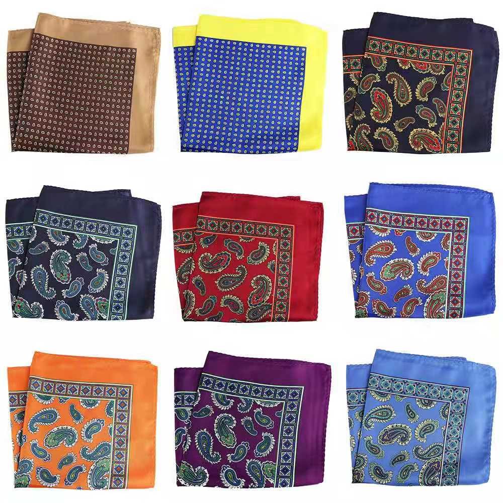 High Quality Polyester pocket square paisley suit handkerchief