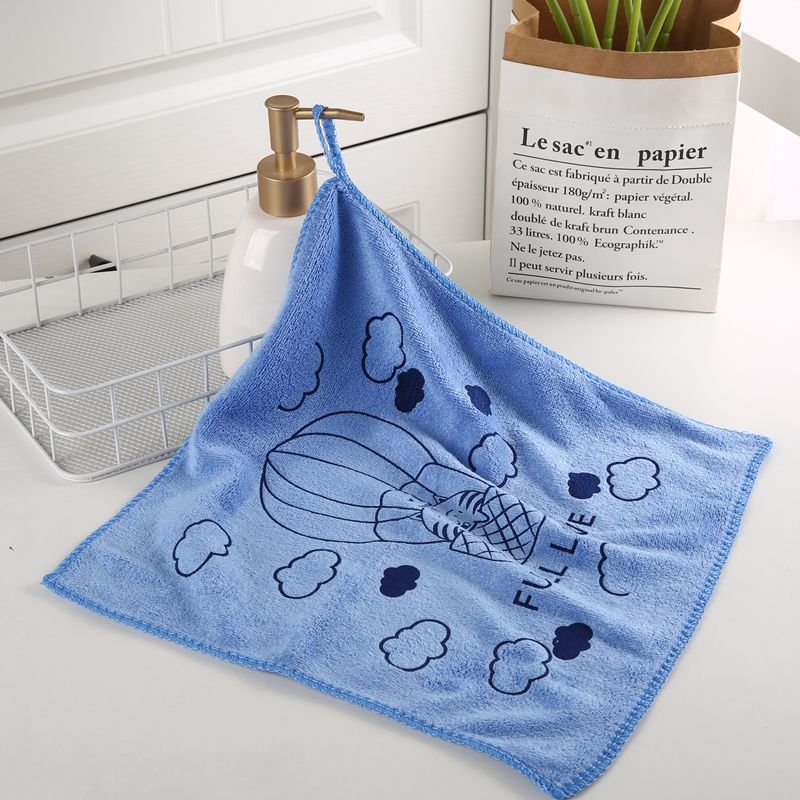 China cheap promotion high quality custom cartoon design printed wash cloth handkerchief baby kids small mini hand face towel