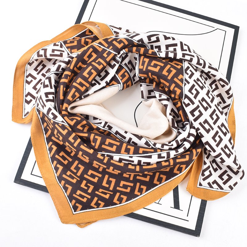 2024 New Fashion Geometry Print warm 90 * 90 scarfs for women's style square scarf customization