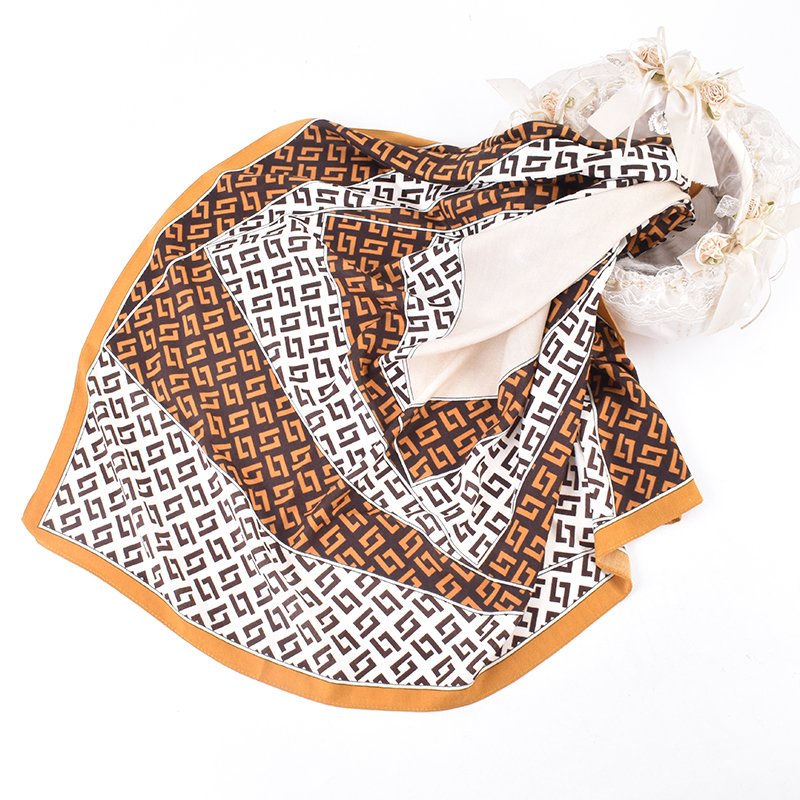 2024 New Fashion Geometry Print warm 90 * 90 scarfs for women's style square scarf customization