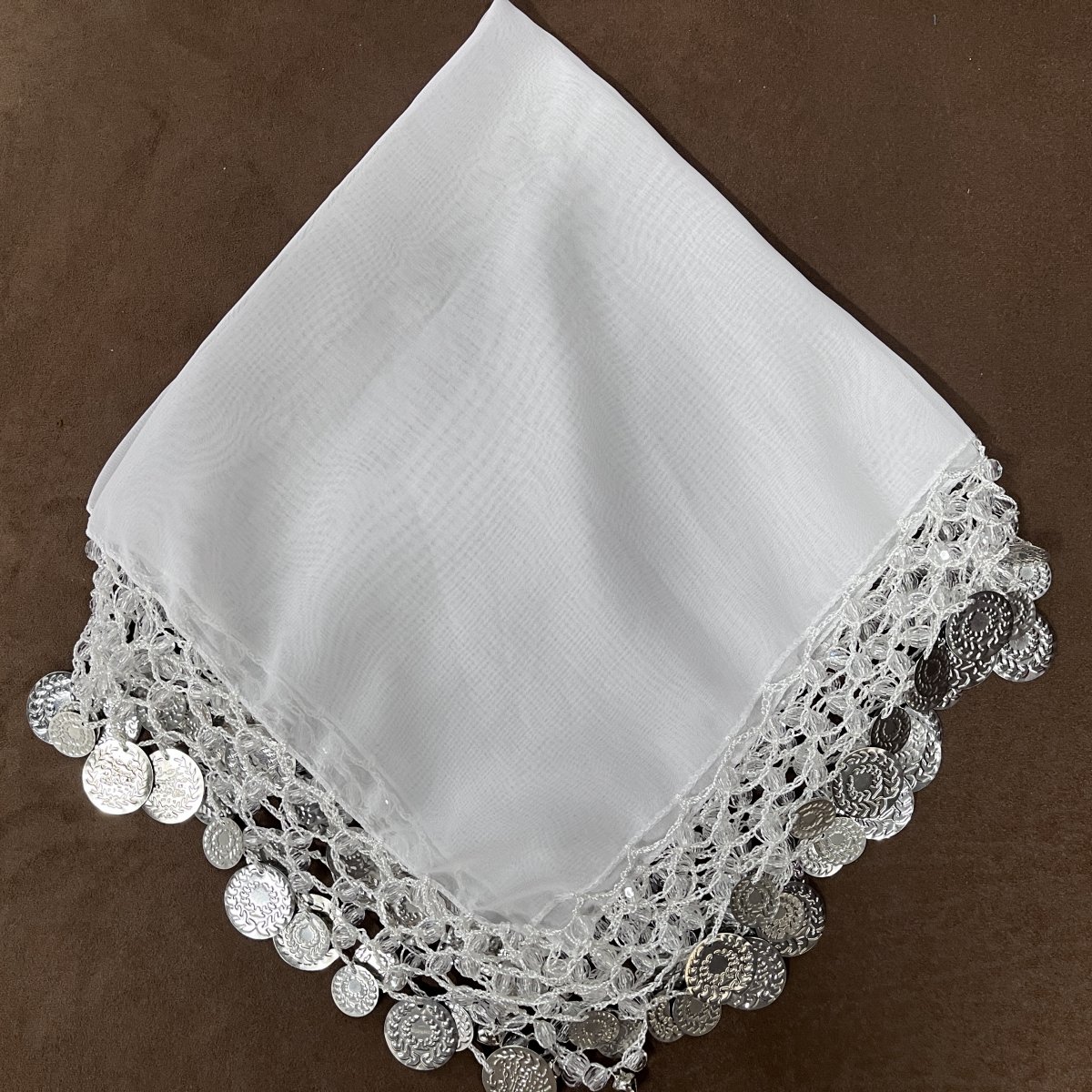 Crocheting Colored Sequin Square Scarf Wedding Handkerchief Assyrian Yalikhta
