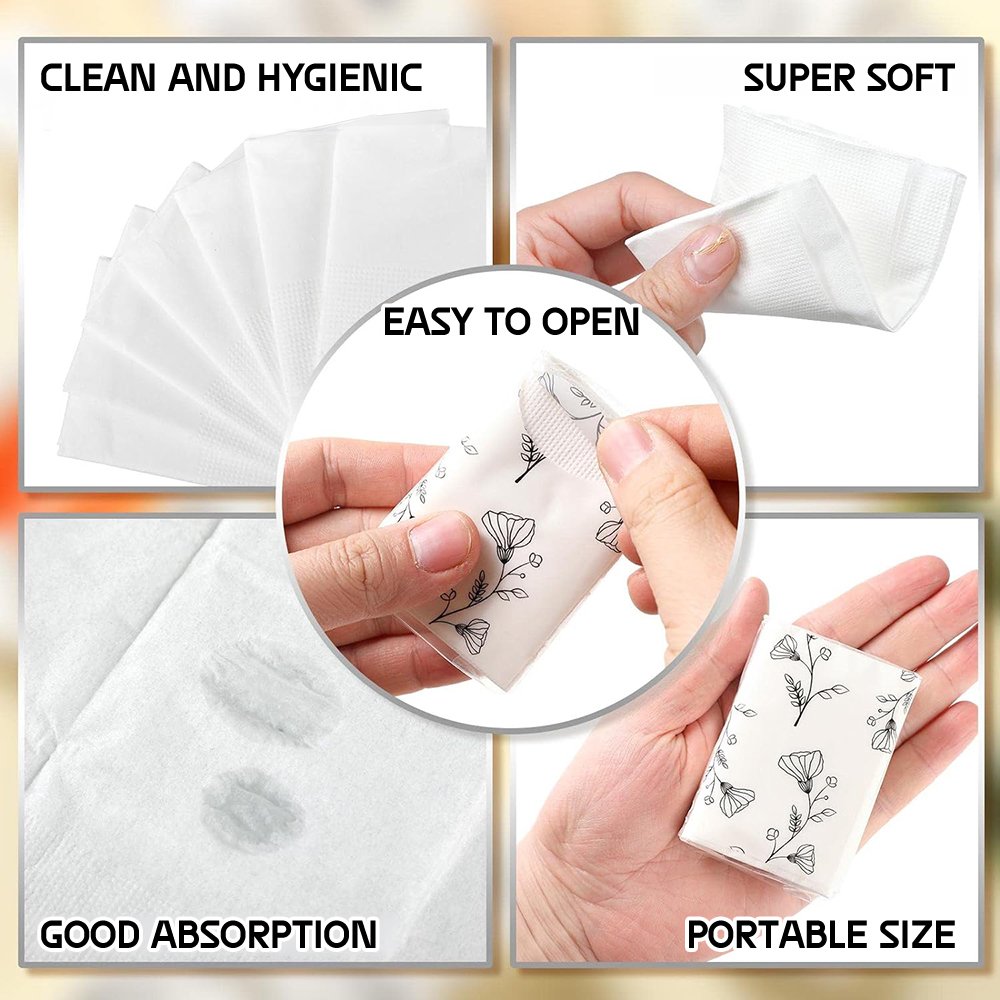 Lingyi Pocket Pack, Small Pack Facial Tissue, White Facial Tissue