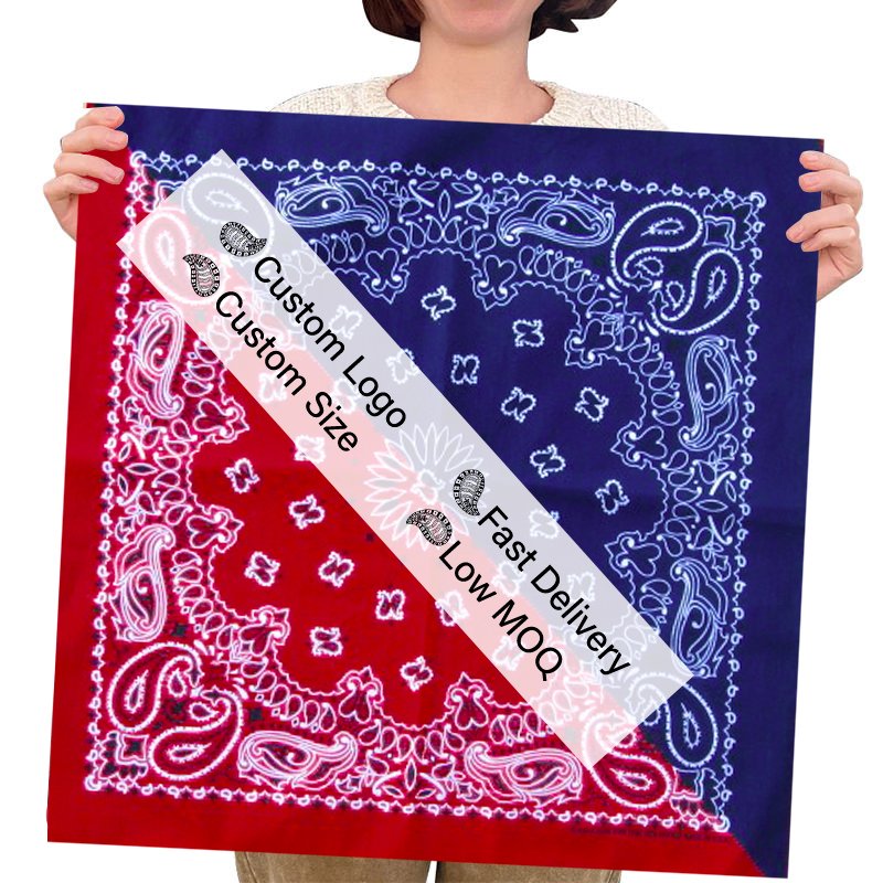 custom satin bandana printed classic logo cotton bandana custom design multifunctional colourful satin bandana for men