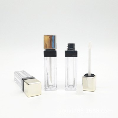5g clear customized custom logo square new empty plastic cosmetic lipstick tube