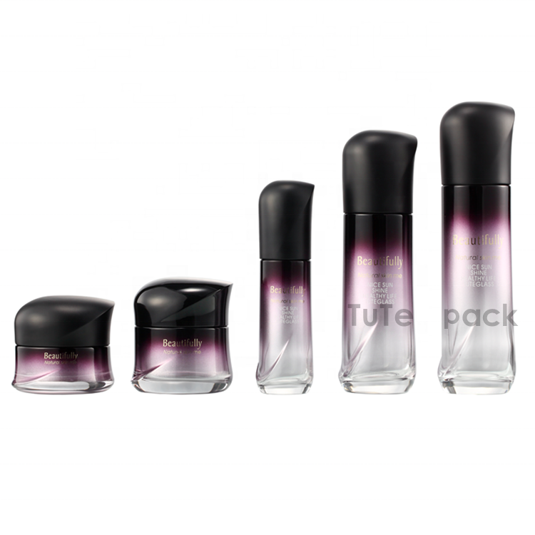 cosmetic rectangle matte black 30ml 50ml refillable glass perfume spray bottle with Black cosmetic glass bottle