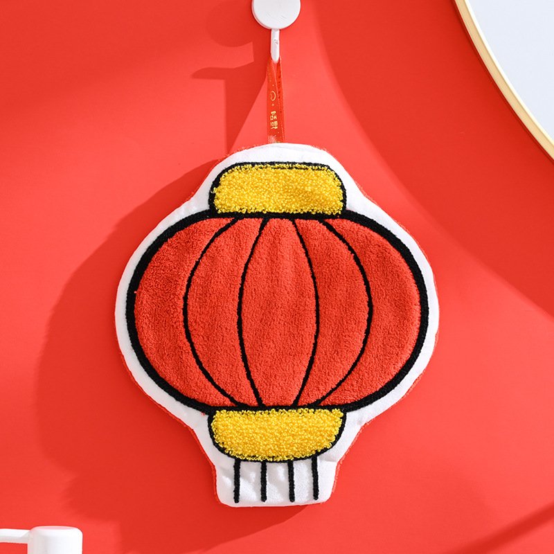 Factory Customized Label Logo New Year's Hand Towel Can Be Hung With Thick And Cute Absorbent Household Kitchen Accessory tTowel