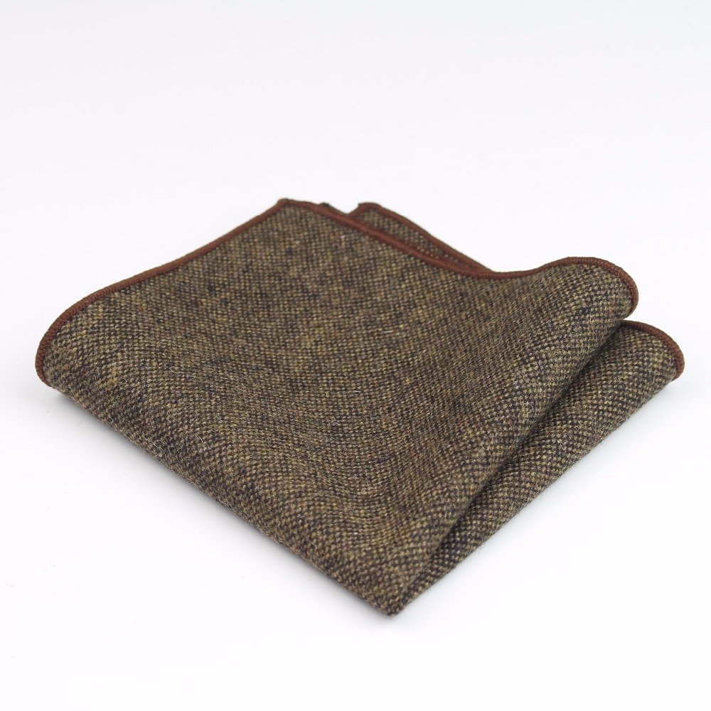 High Quality Wool Cotton Pocket Square Skinny Handkerchief Narrow Solid Color Slim Clothing Accessories